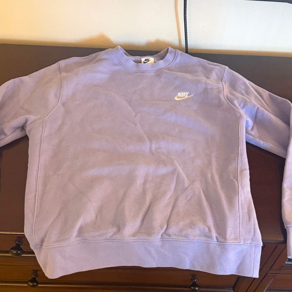 Nike Men's Lavender Crewneck Sweatshirt - White Swoosh